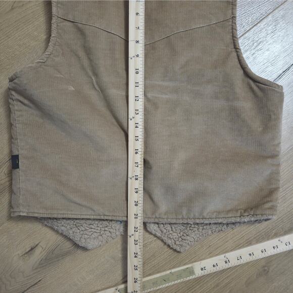 Vtg 70s 80s Sherpa Lined Snap Cordoroy Hippie Boho Festival Vest 41 Medium - Picture 7 of 7